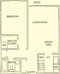 1 Bedroom / 1 Bath - 620 Sq.Ft.*